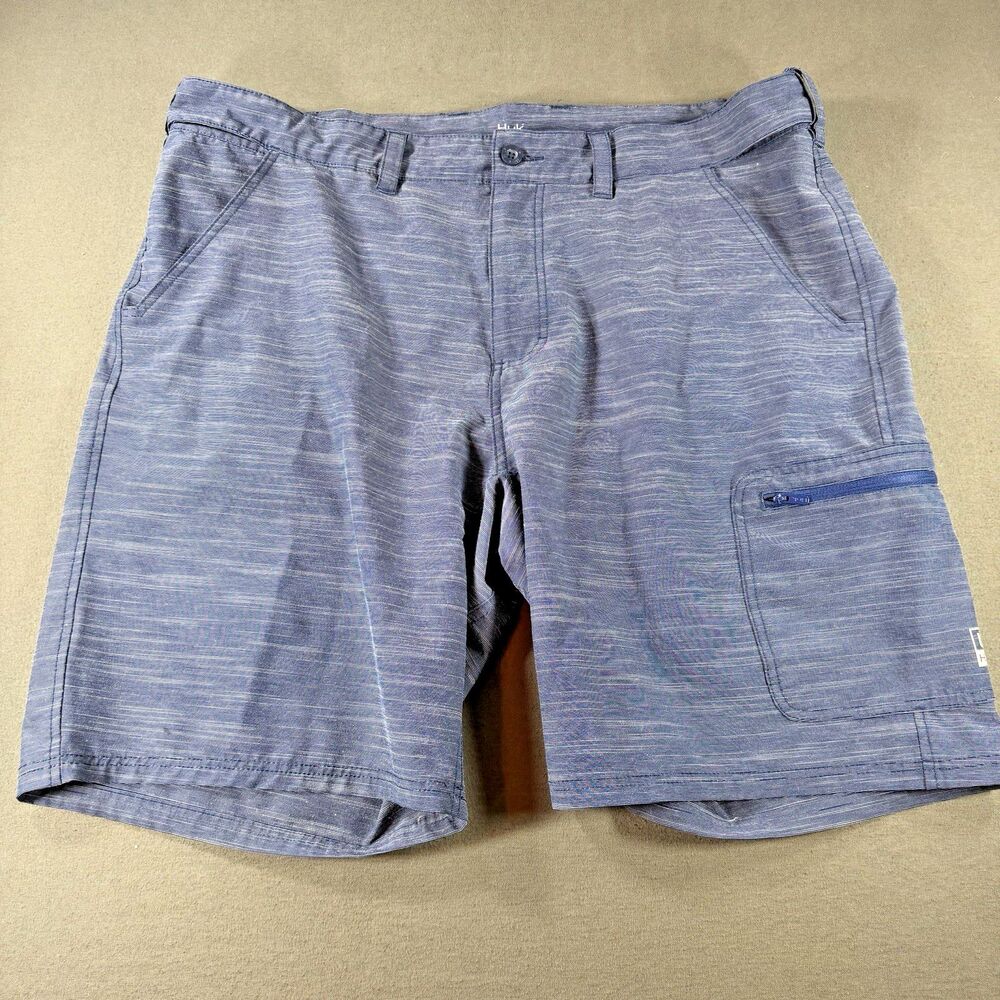 Huk Shorts Mens XXXL 11" Blue Next Level Performance Fishing Stretch Hiking
